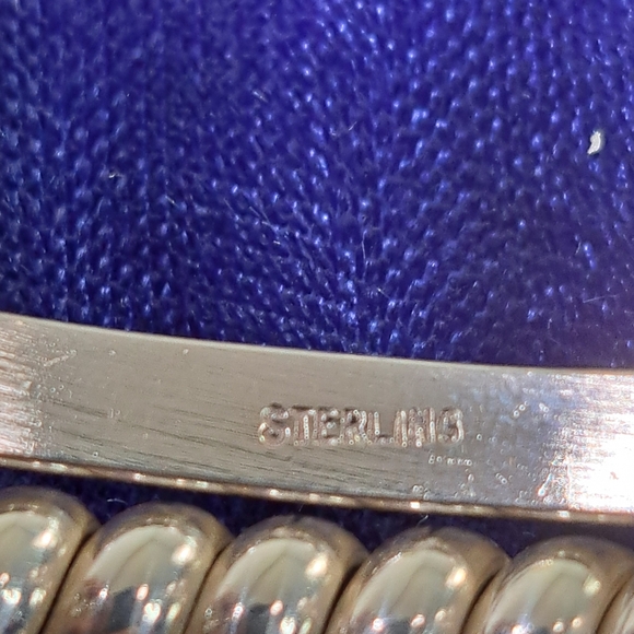 Sterling Silver Twisted Coil Cuff Bracelet Stamped Sterling - Picture 6 of 13